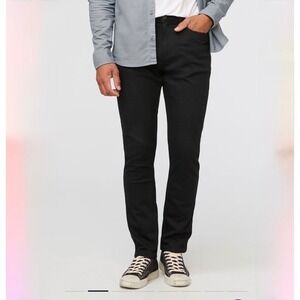 DUER Du/er L2X Performance Denim Relaxed Taper Mens Black Jeans 38x32 NWT NEW